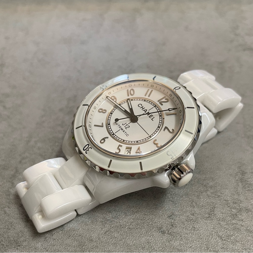 White ceramic Chanel J12 watch